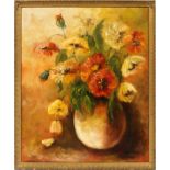 ETHEL KLINNE OIL ON CANVAS FLORAL BOUQUET H 24", W 20"Still life of flowers, framed signed lower