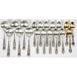 GORHAM & TOWLE STERLING SOUP SPOONS & DEMI TASSE SPOONS, 19 PIECESIncluding, by Gorham, a set of 6