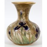 TURN TEPLITZ "R ST K" BOHEMIAN ART NOUVEAU POTTERY VASE, H 6 1/2",having a flared rim narrow neck