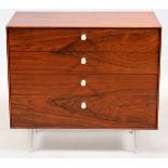 GEORGE NELSON (1908-1986) FOR HERMAN MILLER ROSEWOOD THIN EDGE CABINET, MID 20TH C., H 30 3/4", W 33