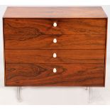 GEORGE NELSON (1908-1986) FOR HERMAN MILLER ROSEWOOD THIN EDGE CABINET, MID 20TH C., H 30 3/4", W 33