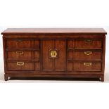 CHINESE STYLE OAK DRESSER H 25'', W 24'', D 15''Having a center cabinet door with three pull out