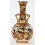 JAPANESE SATSUMA, EARTHENWARE POTTERY, MINIATURE VASE, H 4 3/4"Miniature Japanese satsuma vase,