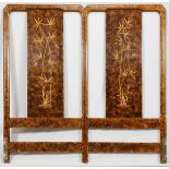 CHINESE STYLE BED, GILT PAINTED LACQUER KING/TWIN HEADBOARDS AND FRAMESTwin bed headboards which are