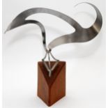 GEORGE CISMOSKI (CONTEMPORARY ARTIST), WELDED STEEL SCULPTURE, H 12", W 16", D 10", UNTITLEDH 12 1/