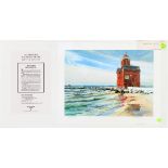 KATHLEEN CHANEY FRITZ, LITHOGRAPH, #146/200 AP, MACATAWA LIGHT HOUSE, 1987, H 9", W 12"Kathleen