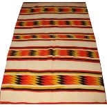 COLORADO PUEBLO INDIAN BLANKET, C1900, W 4', L 6'9"Hand woven, all wool. Dazzler pattern with red,
