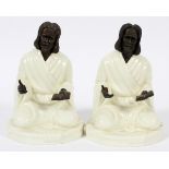 MINTON, PORCELAIN & BRONZE FIGURINES, "THE SAGE", 1978, PAIR, H 7"Minton porcelain and bronze