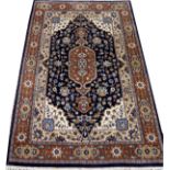 INDO PERSIAN RUG, 6' 0" X 4' 0"A foliate motif, in tones of ivory, white, beige, and russet.- For