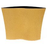 JOHNSTON FISCHER, CERAMIC POTTERY MODERN VASE, H 9 1/2", L 12 1/2"Freeform pottery base with gold