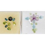 LOOSE GEMSTONES, TWENTY-EIGHTFour peridot @ .5ct and four topaz @ .3ct. In one box. Nine peridot,