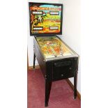 BALLY BOOMERANG, 25 CENT, PINBALL MACHINE, FOUR PLAYERS, H 70", W 30 1/2", D 53"Bally Boomerang four