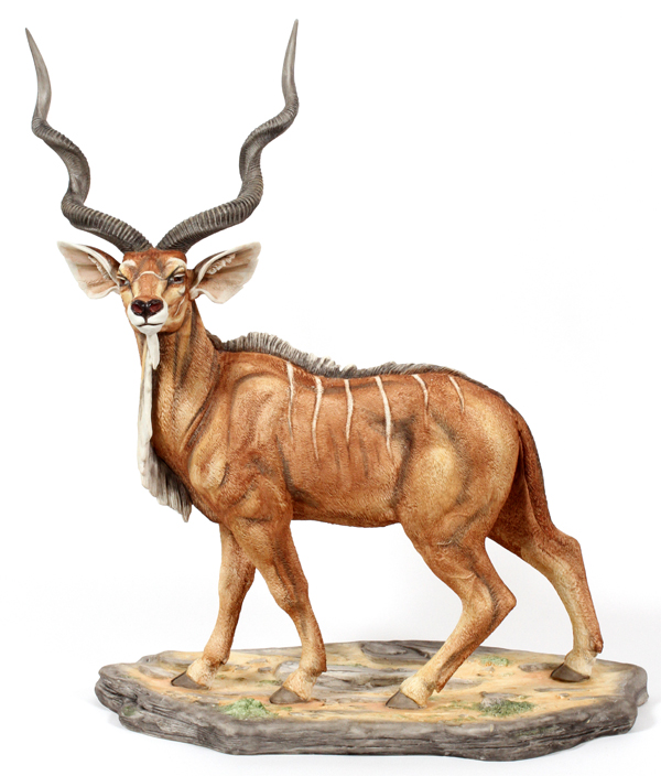 BOEHM LIMITED EDITION, PORCELAIN FIGURE, 'GREATER KUDU", #64/75, 1982, H 22"Boehm Limited Edition