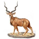 BOEHM LIMITED EDITION, PORCELAIN FIGURE, 'GREATER KUDU", #64/75, 1982, H 22"Boehm Limited Edition