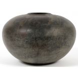 TONY EVANS RAKU POTTERY VESSEL, H 8", DIA 12"Anthony Glyn [Tony] Evans [Wales, 1942-2009]. Signed on