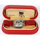 STEINECK A-B-C CAMERA WATCH, L 9 1/4"In original, fitted red box with certificate and instructions