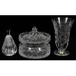 WATERFORD CRYSTAL COLLECTION, THREE PIECESIncluding a 1st Edition Mother's Day vase H 6",