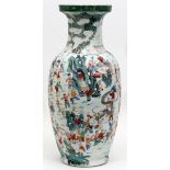 CHINESE PORCELAIN VASE, H 19", DIA 8"In baluster form, with figural scenes all over. Twentieth