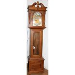 EMPEROR CLOCK CO. MODEL 300, GRANDFATHER CLOCK, C1970, H 83", W 19", D 12"mahogany case with side