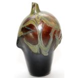 FRITZ DREISBACH (AMERICAN, B.1941), STUDIO GLASS VASE, 1970, H 8", DIA 5"A bulbous form vase with