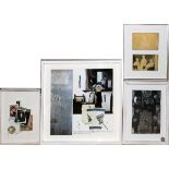 ROLF WOJCHIECHOWSKI, CONTEMPORARY COLLAGES, 1992, 1993, 2000 4, H 7" TO 15", W 6" TO 16"Each framed.