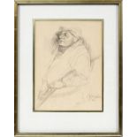 RAYMOND GLOECKLER (US B. 1928), PENCIL DRAWING ON PAPER, 1966, H 12", W 9"Signed lower right.