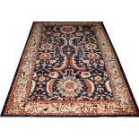 TURKISH WOVEN LEGENDS KENTWILLY CARPET, W 6' 1", L 8' 2"A navy ground with stylized floral and