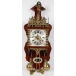 DUTCH ZAANSE WALL CLOCK, H 24", L 10"Having a porcelain face with Roman numerals a windmill and