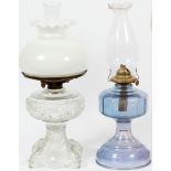 VINTAGE AND MODERN OIL LAMPS, TWO