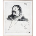 LEONARD BASKIN (AMERICAN, 1922-2000), ETCHING, PLATE: H 8 3/4", W 7 1/4", "HANS BOHL"#14/50;