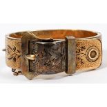 GOLD FILLED BUCKLE STYLE BRACELETmonogrammed inside MAK circa 1900.- For High Resolution Photos