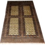 ROYAL BOKHARA, PAKISTANI, HAND WOVEN, WOOL RUG, H 6' 5'', W 4'having an beige ground partitioned