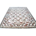 AUBUSSON STYLE ORIENTAL RUG, W 9', L 11' 8"Fine weave; floral design.- For High Resolution Photos