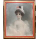 SIGNED "PAL", FRENCH PASTEL, H 28", W 23", PORTRAIT OF A DANCERPortrait of a young girl (probably