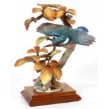 ROYAL WORCESTER, BY D. DOUGHTY, BISQUE PORCELAIN, FIGURINE, 1964, H 14" "KINGFISHER AND AUTUMN