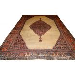 PERSIAN BIJAR HAND WOVEN WOOL CARPET W 12'3'' L 17'7''The rug has multiple stains, (possibly pet