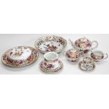 DRESDEN PORCELAIN CHINA TEA SET, 5 PIECES CIRCA 1900Including a Dresden teapot, creamer, sugar bowl,