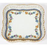 HEREND OPENWORK HAND PAINTED PORCELAIN, GALLERY TRAY, W 6 1/2"Herend hand painted openwork,