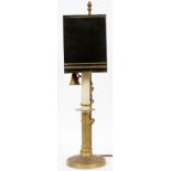 BRASS CANDLESTICK CONVERTED TO LAMP, H 24"With candle snuff; electrified.Slight wear to the brass,