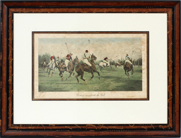 GEORGE WRIGHT, HAND COLORED LITHOGRAPH, 1890, H 13", W 23", "GETTING AWAY WITH THE BALL"Depicts a - Image 2 of 2