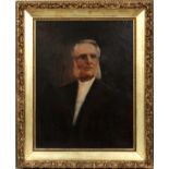 AMERICAN OIL ON CANVAS, C. 1900-1910, H 34", W 26", PORTRAIT OF A GENTLEMANUnsigned; period gilt