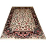 YAZD HAND WOVEN WOOL CARPET W 6'1'' L 9'2''.Good condition.- For High Resolution Photos visit