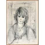 EDNA HIBEL (AMER 1917-2014), SIGNED, LITHOGRAPH, #20/150, H 17", W 12" "YOUNG GIRL"Depicts a