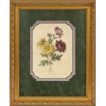 A. PASCAL, HAND COLORED LITHOGRAPH, C1890, H 11", W 8" "CHRYSANTHEMUMS'still life of chrysanthemums.
