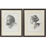 STIPPLE ENGRAVINGS OF ROMAN BUSTS, C. LATE 19TH TO EARLY 20TH C., SIGHT PAPER: C. 8" X 13"