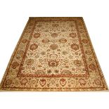 TABRIZ PERSIAN ORIENTAL RUG W 10'2" L 14'Ivory field, hand woven.Good condition jw- For High