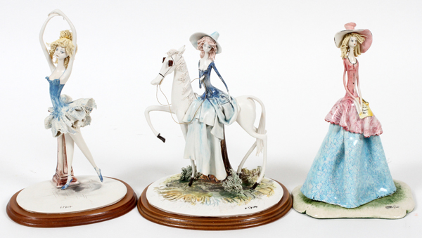 EMILIO TEZZA & OTHER, ITALIAN PORCELAIN FIGURES, 3 PIECES, H 7 1/4"-8"Including 1 figure of a girl