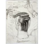 KLAUS VOORMAN DRAWING H 8", L 5.75" "JOHNS HAIR STYLING LESSON AT THE KAISER-KELLER"Klaus