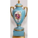 FRENCH PORCELAIN COVERED URN H 13"