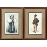 VANITY FAIR "SPY" LITHOGRAPH AND PRINT, 2 PIECES H 13" W 8 1/2"19th.c. lithograph "Statesman No 25",